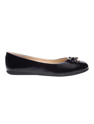 black faux leather slip on ballerina - 14505669 - Standard Image - 2