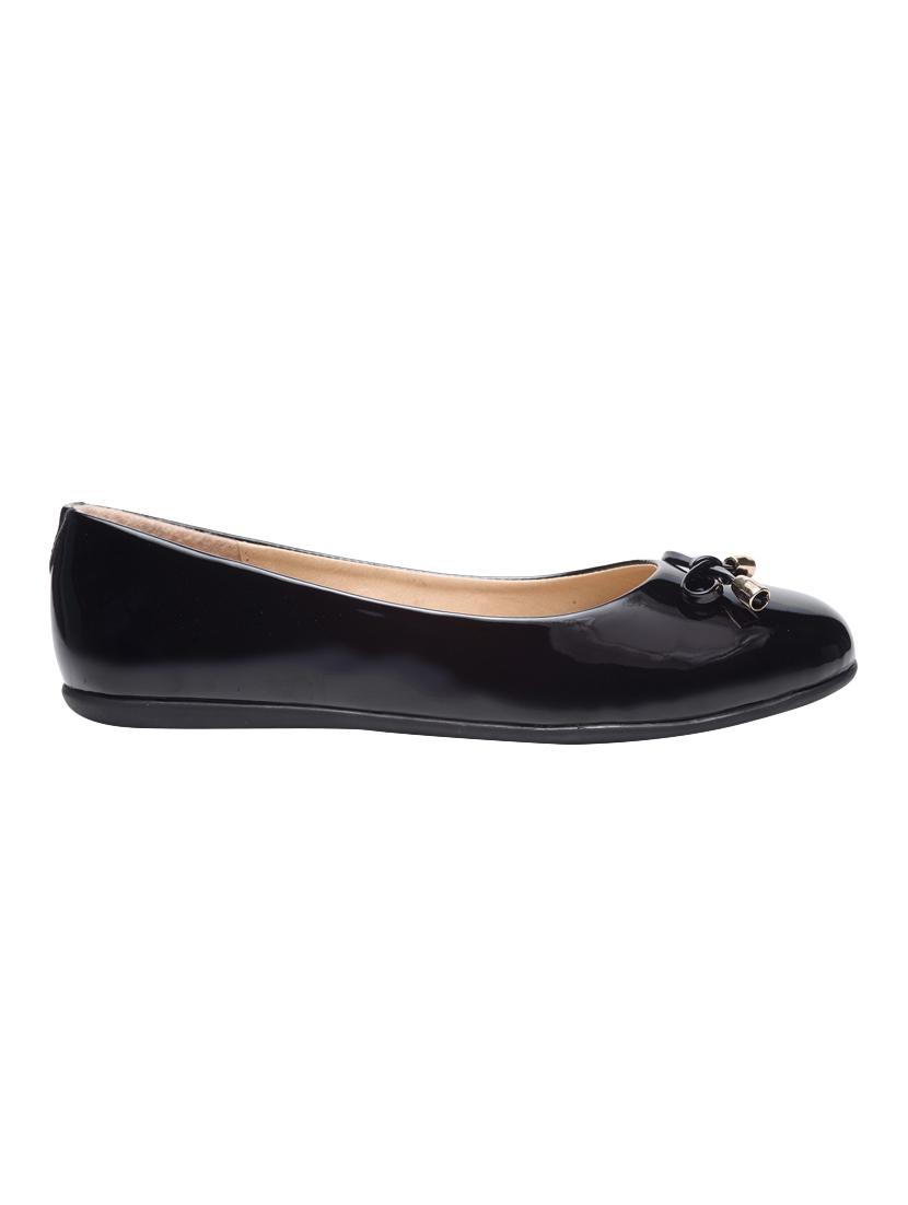 black faux leather slip on ballerina - 14505669 - Zoom Image - 2