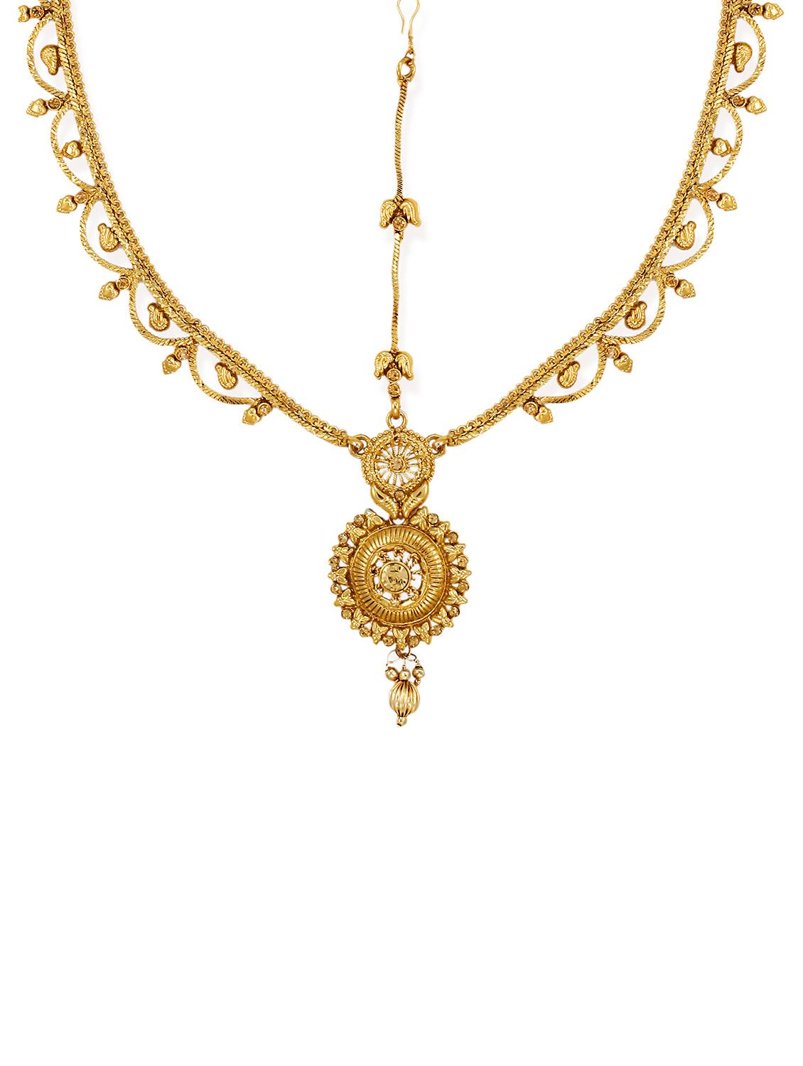 gold zinc maang teeka - 14506177 - Zoom Image - 2