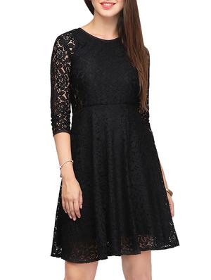 black net aline dress - 14506463 - Standard Image - 2