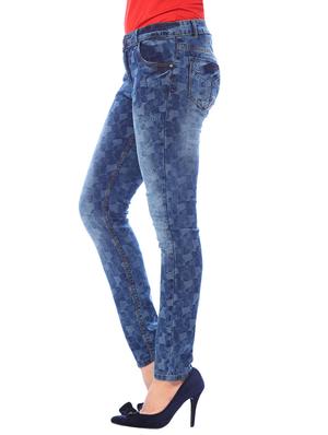 blue printed denim jeans - 14506737 - Standard Image - 2