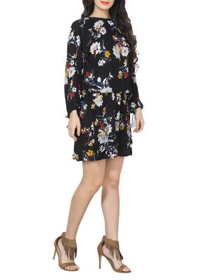 black cotton printed dress - 14509705 - Standard Image - 2