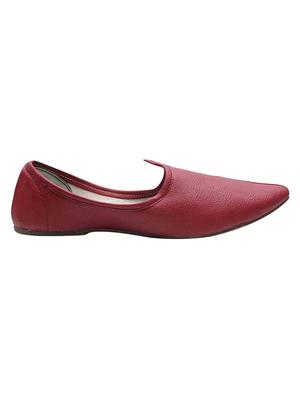 maroon leather slip on jutis - 14509940 - Standard Image - 2