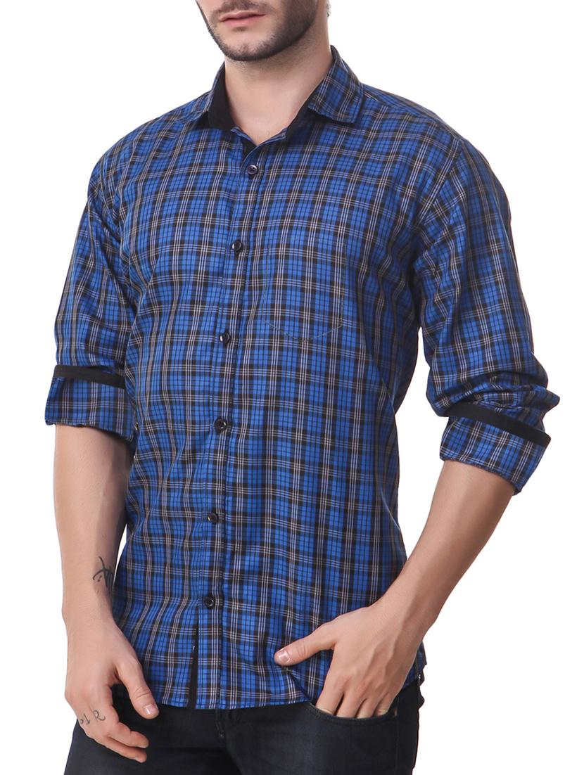 blue cotton casual shirt - 14510369 - Zoom Image - 2