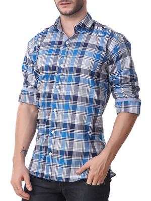 blue cotton casual shirt - 14510372 - Standard Image - 2