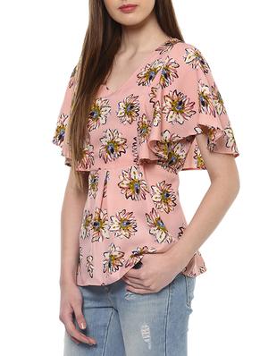 pink printed crepe top - 14511179 - Standard Image - 2