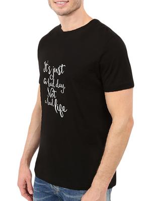 black cotton chest print tshirt - 14511405 - Standard Image - 2