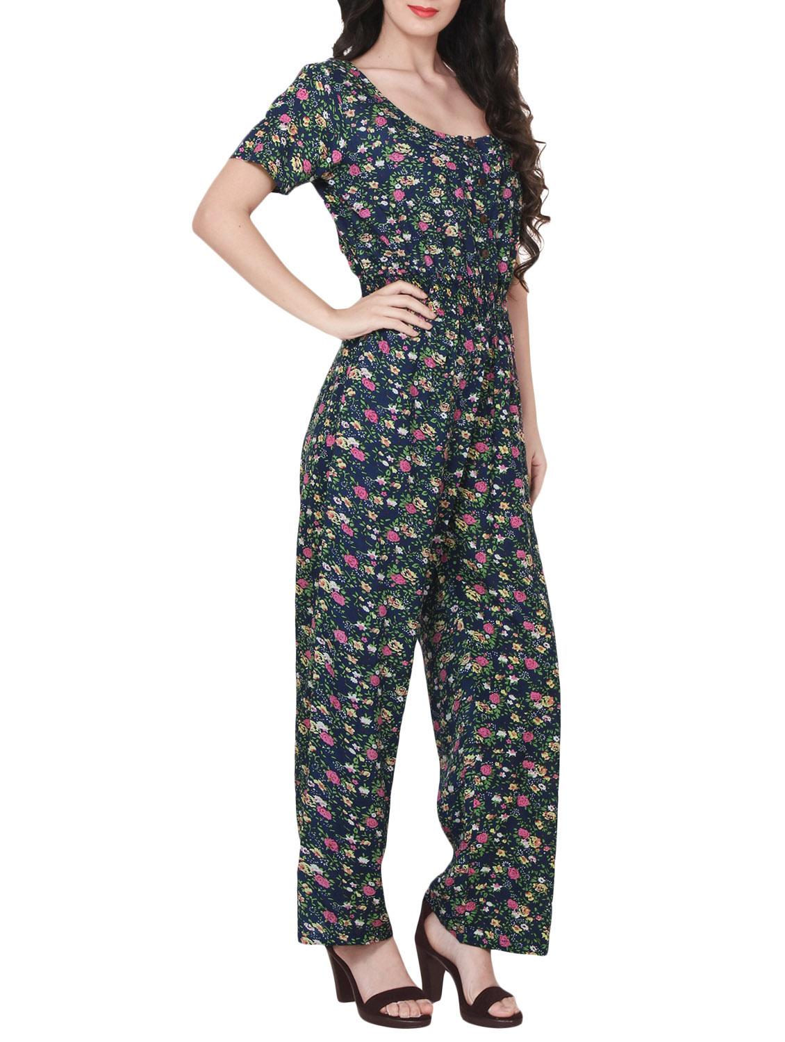 navy blue cotton jumpsuit - 14513902 - Zoom Image - 2