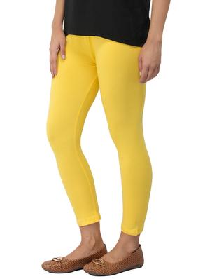 yellow cotton lycra leggings - 14514764 - Standard Image - 2