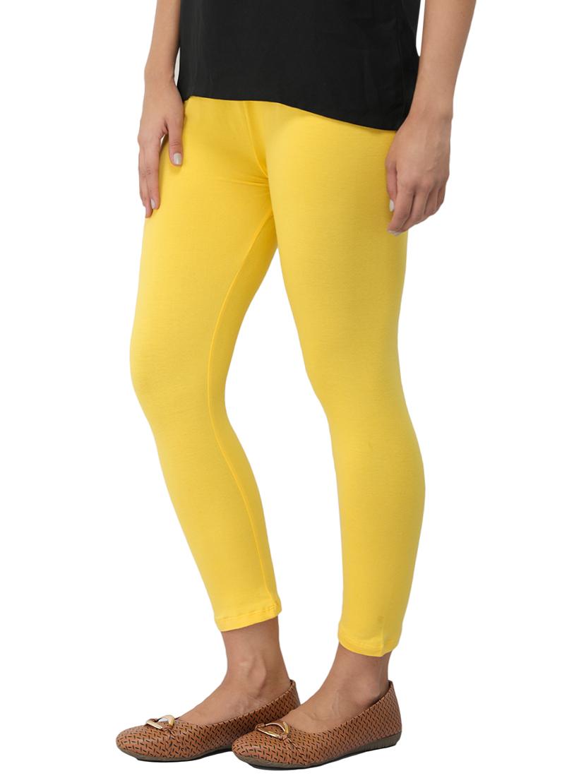 yellow cotton lycra leggings - 14514764 - Zoom Image - 2