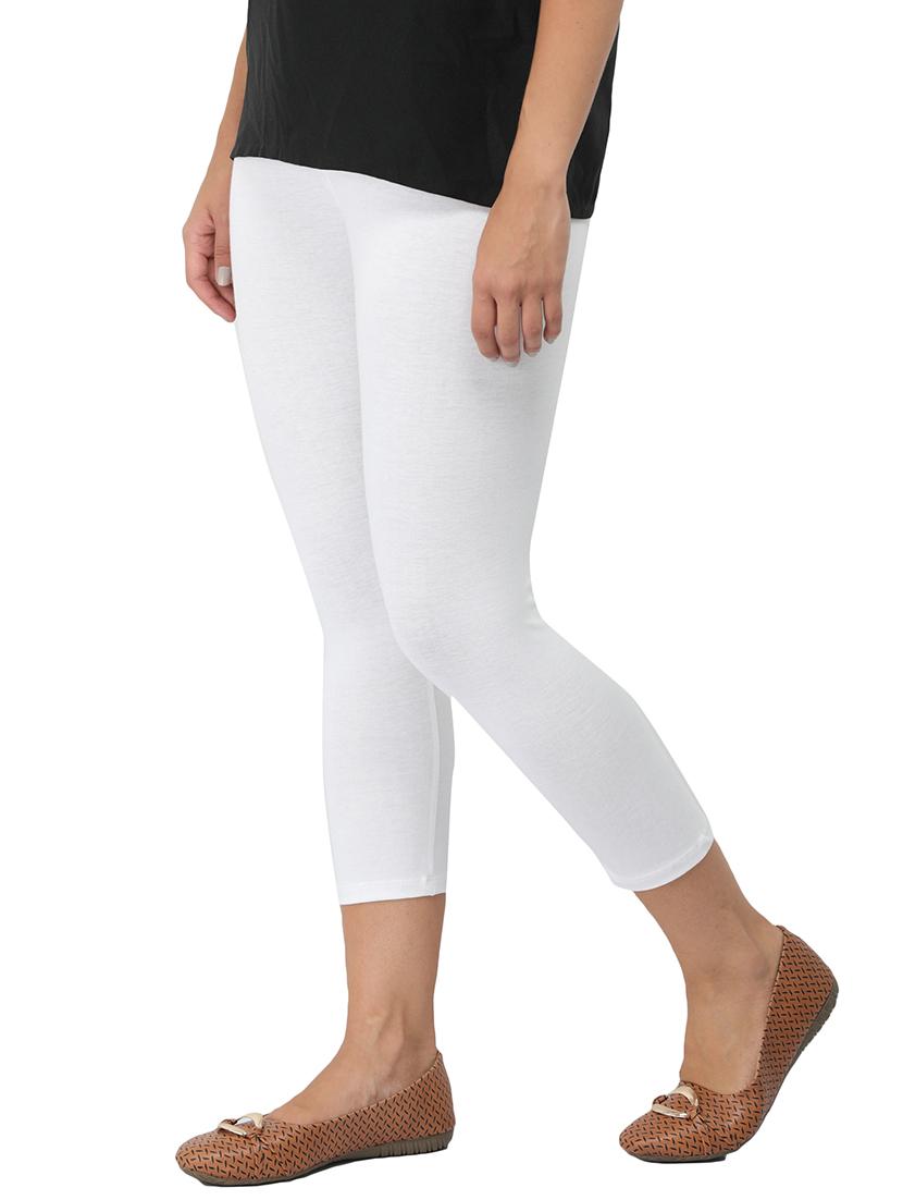 white cotton lycra leggings - 14514773 - Zoom Image - 2