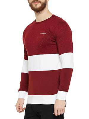 maroon cotton color block t-shirt - 14515493 - Standard Image - 2