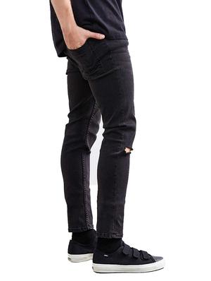 black denim slash knee jeans - 14515583 - Standard Image - 2