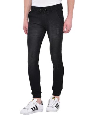 navy blue denim plain jogger - 14515594 - Standard Image - 2