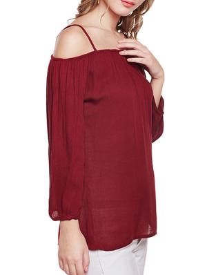 maroon solid top - 14516606 - Standard Image - 2