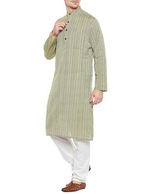 green cotton long kurta - 14517389 - Standard Image - 2