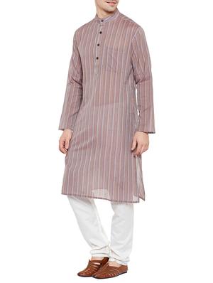 purple cotton long kurta - 14517390 - Standard Image - 2