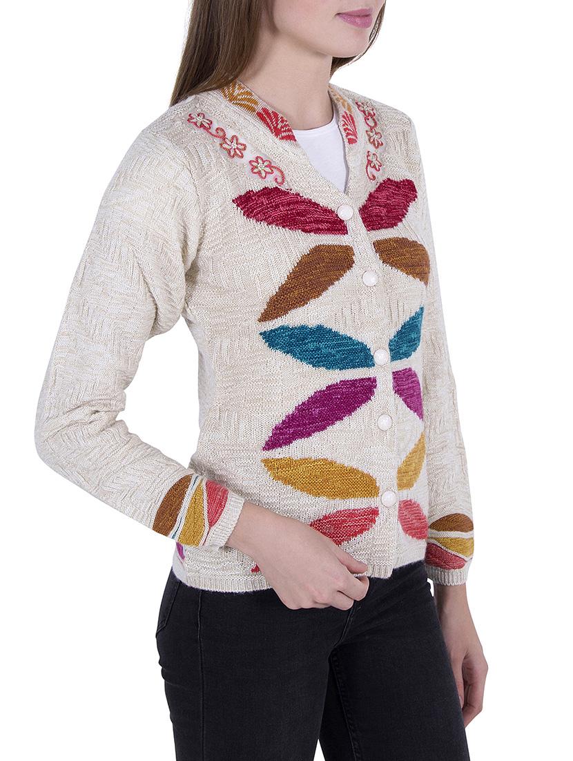 Multicolored woolen cardigan - 14519148 - Zoom Image - 2