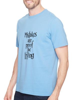 blue cotton chest print tshirt - 14520795 - Standard Image - 2