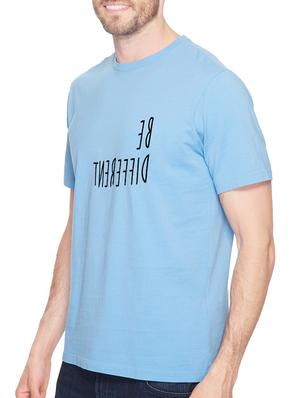 blue cotton chest print tshirt - 14521212 - Standard Image - 2