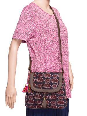 blue cotton ethnic sling bag - 14521320 - Standard Image - 5