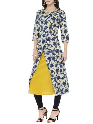 layered indigo printed kurta - 14521490 - Standard Image - 2