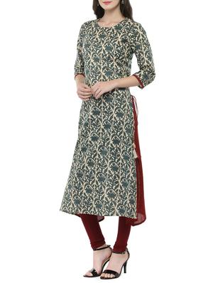 a-line Dabu print kurta - 14521494 - Standard Image - 2