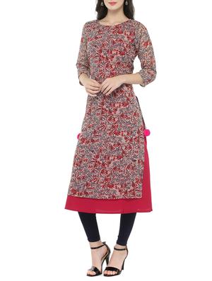 layered printed kurta with tassels - 14521495 - Standard Image - 2