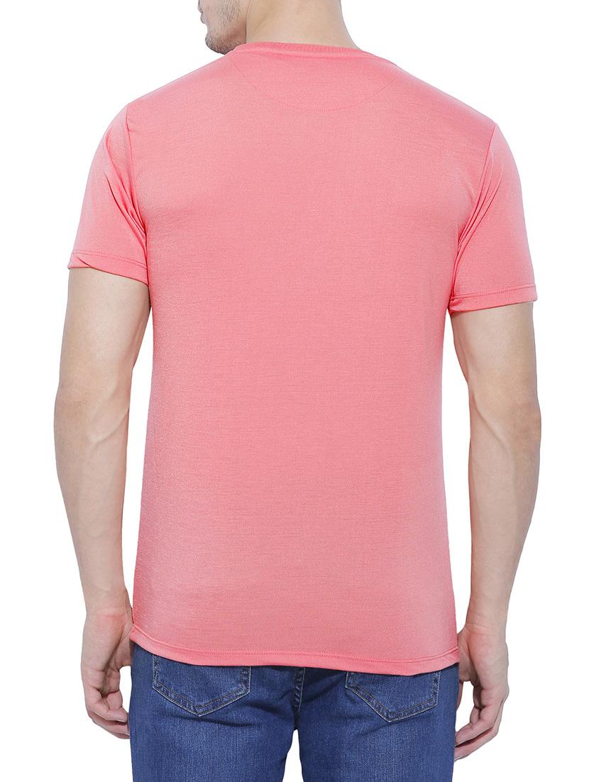 pink cotton chest print t-shirt - 14526804 - Zoom Image - 2
