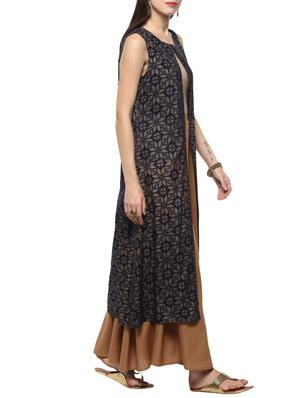 blue viscose regular long shrug - 14527358 - Standard Image - 2