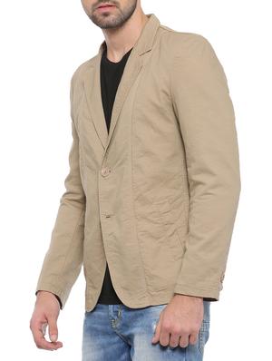 brown cotton casual blazer - 14527424 - Standard Image - 2