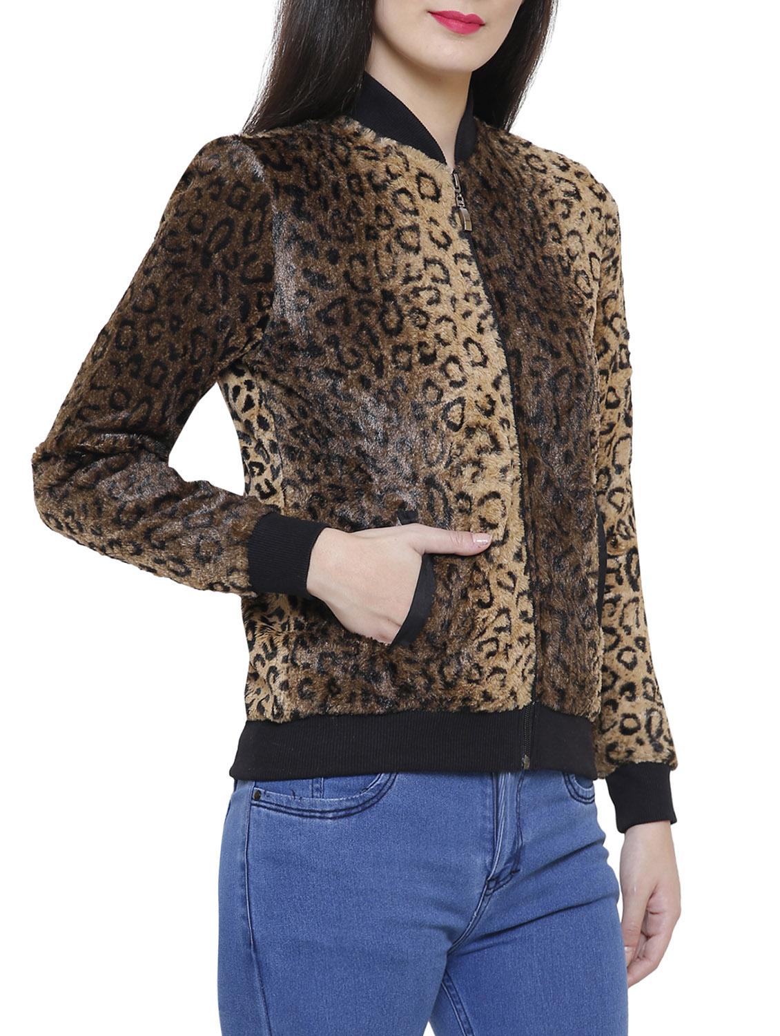 brown faux fur jacket - 14528492 - Zoom Image - 2
