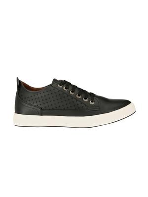 black leatherette lace up sneaker - 14528683 - Standard Image - 2