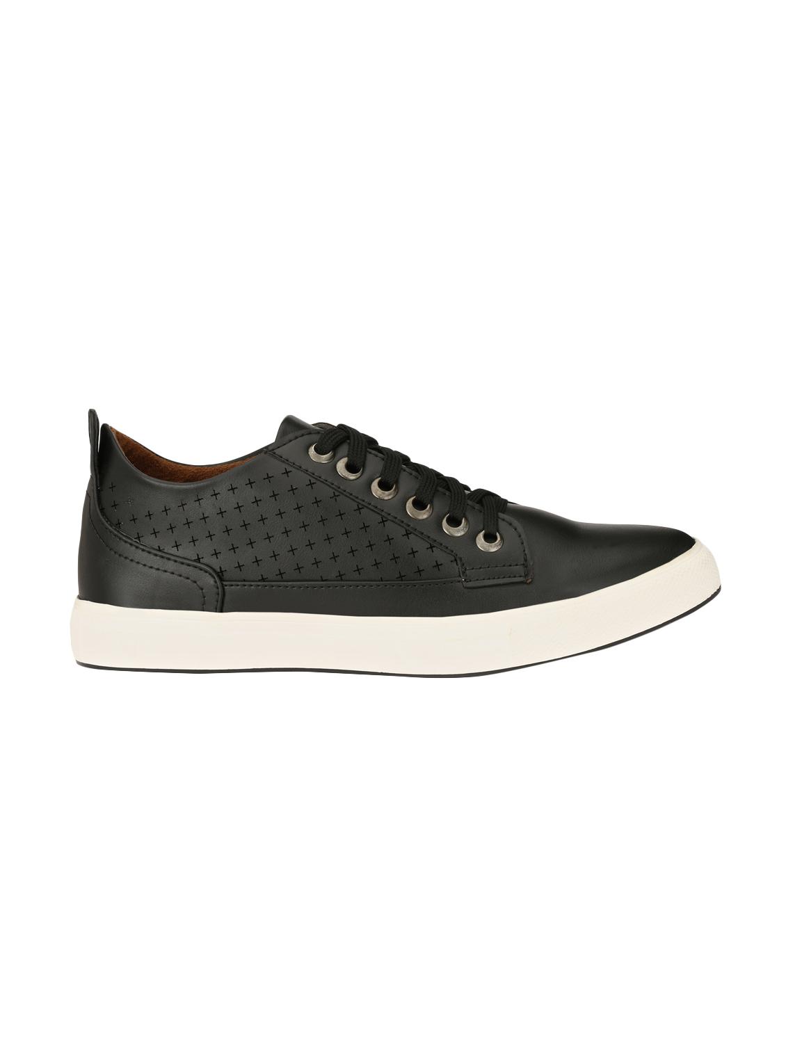 black leatherette lace up sneaker - 14528683 - Zoom Image - 2