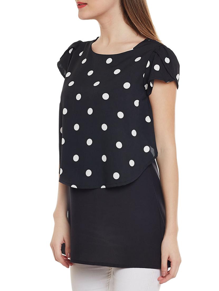 black printed crepe tunic - 14528896 - Zoom Image - 2