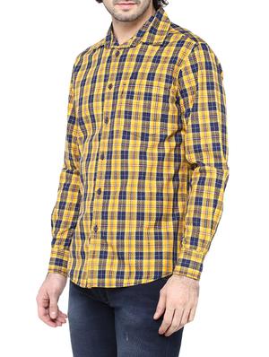 yellow cotton casual shirt - 14528993 - Standard Image - 2