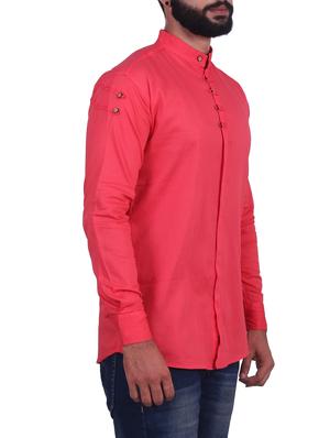 pink cotton blend casual shirt - 14529091 - Standard Image - 2