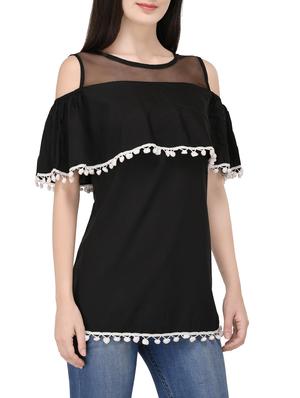 solid black rayon top - 14529179 - Standard Image - 2