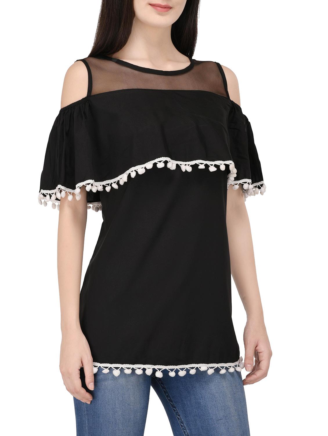 solid black rayon top - 14529179 - Zoom Image - 2