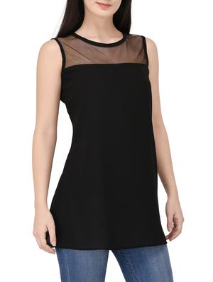 solid black georgette tunic - 14529183 - Standard Image - 2
