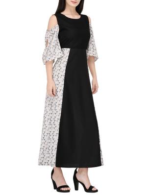 black printed a-line dress - 14529312 - Standard Image - 2