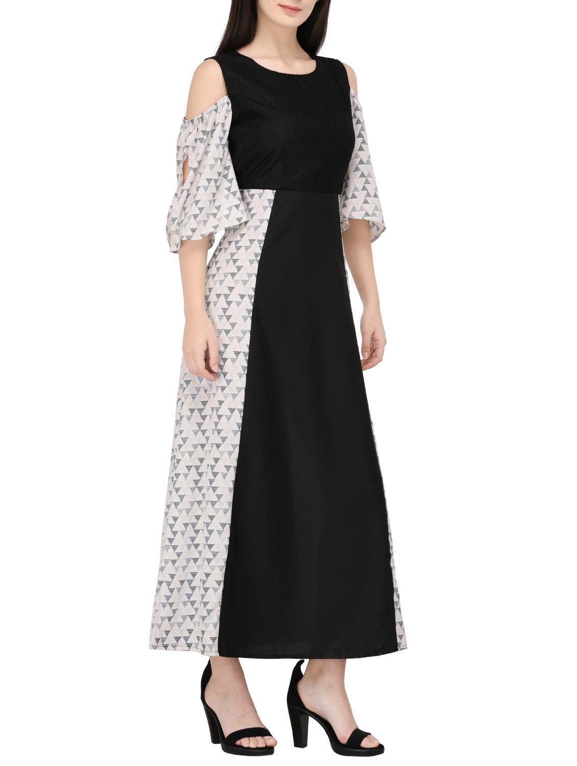 black printed a-line dress - 14529312 - Zoom Image - 2