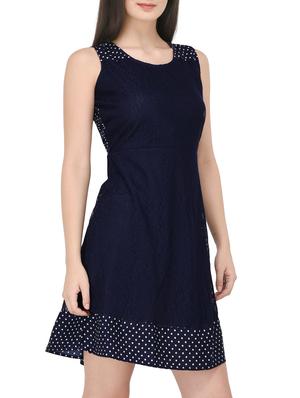 blue poly crepe shift dress - 14529322 - Standard Image - 2