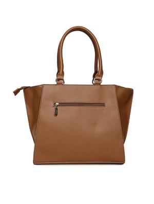 brown leatherette regular handbag - 14530332 - Standard Image - 2