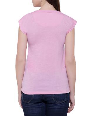 pink cotton blend tee - 14531105 - Standard Image - 2