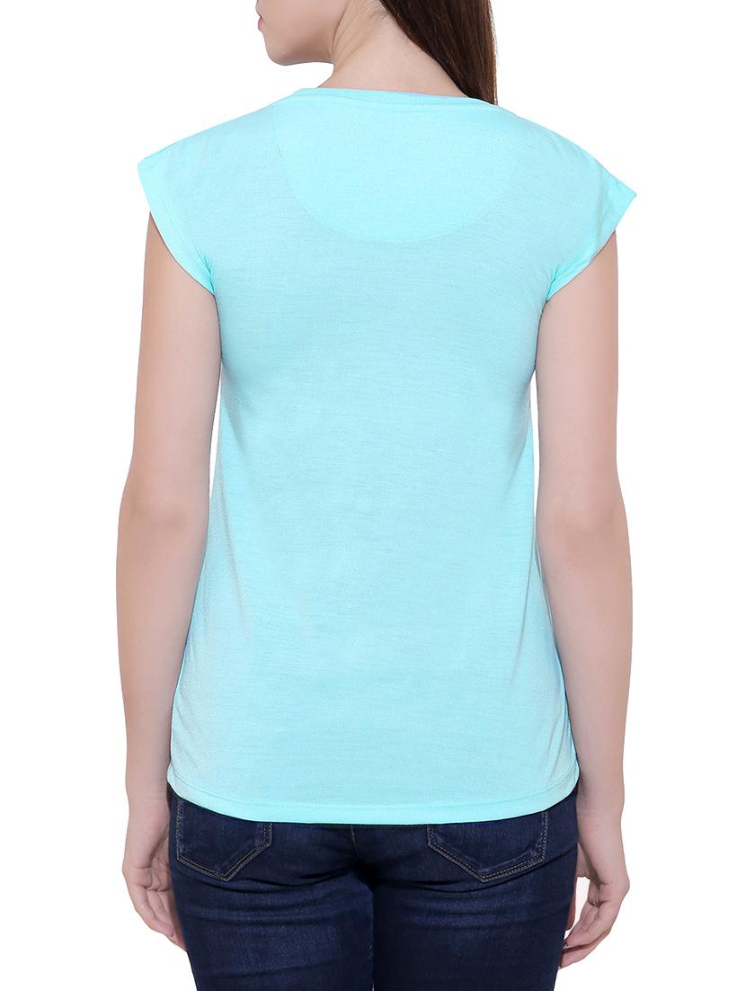 green cotton blend tee - 14531119 - Zoom Image - 2