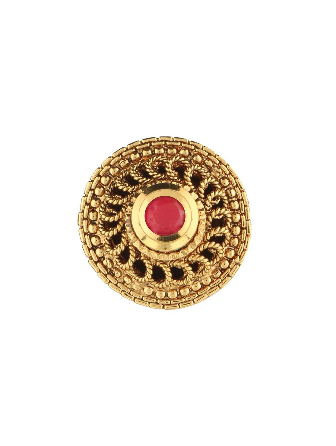 golden brass maang teeka - 14531234 - Zoom Image - 2