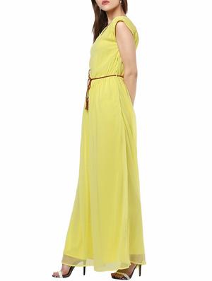 v neck belted maxi dress - 14531481 - Standard Image - 2
