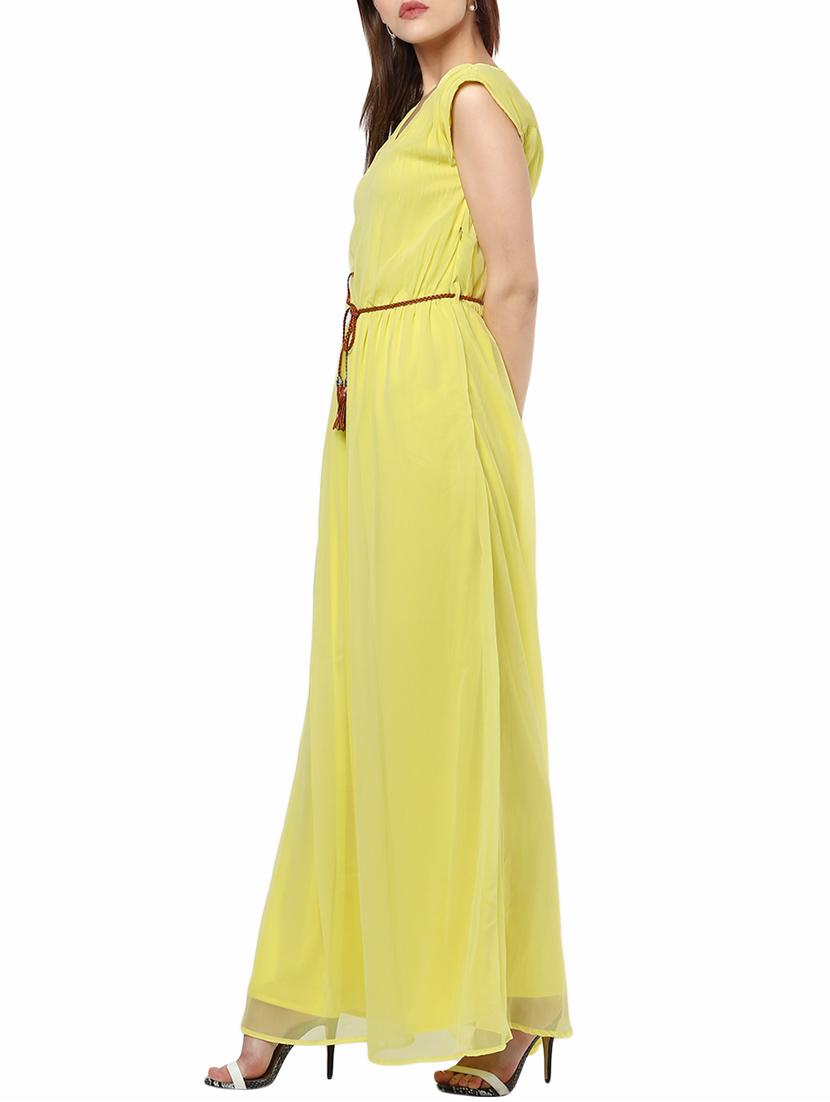 v neck belted maxi dress - 14531481 - Zoom Image - 2