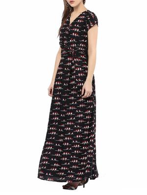 black printed maxi dress - 14531494 - Standard Image - 2